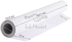 Бумага Cactus CS-PC120-106730 42"(A0+) 1067мм-30м/120г/м2/белый матовое универсальная (с покрытием) втулка:50.8мм (2") — фото 2