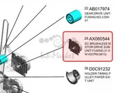 Ricoh Dc brushless motor:Drive sub-unit:Fusing original AX060544