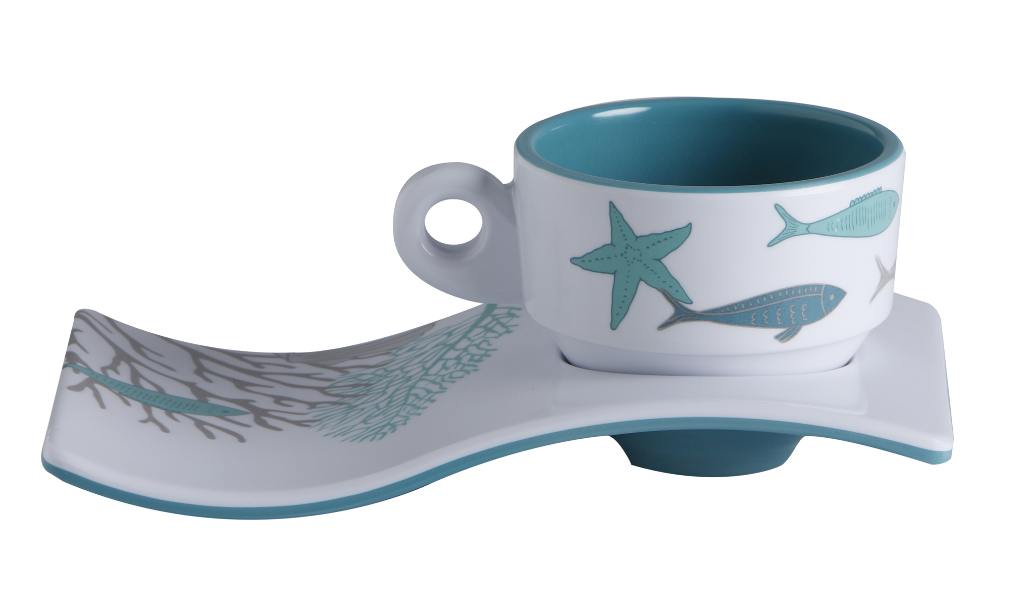 MELAMINE COFFEE SET COASTAL, SET 6 Un