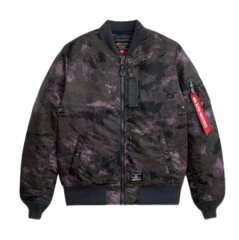 Бомбер Alpha Industries MA-1 Mod Black Blur Camo (Черный Камуфляжный)