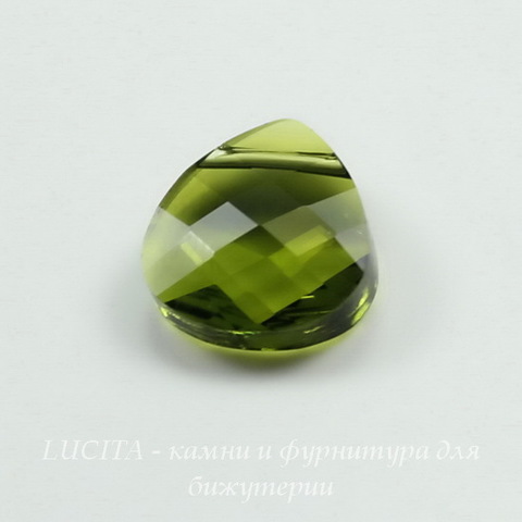 6012 Подвеска Сваровски Flat Briolette Olivine (11x10 мм)