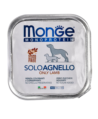 Monge Dog Monoprotein Solo консервы для собак паштет из ягненка 150г