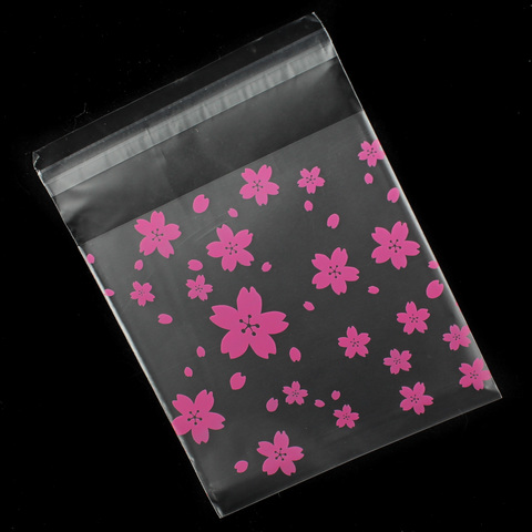 Пакет для упаковки матовый розовые цветочки 10х10 см