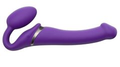 Фиолетовый безремневой вибрострапон Silicone Bendable Strap-On - size M - 