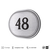 Номерок на дверь квартиры 48, для кабинета, офиса, шильдик 9 х 7 см, серебристый, Айдентика Технолоджи