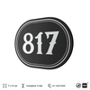 Номерок на дверь квартиры 817, для кабинета, офиса, шильдик 9 х 7 см, черный, Айдентика Технолоджи