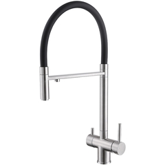 Abber AF81141SP Смеситель Wasser Kreis AF81141SP для кухни с подключением фильтра и выдвижной лейкой, сатин фото