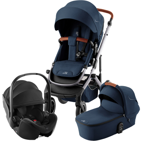 Комплект 3в1 коляска Britax Roemer SMILE 5Z Night Blue + автокресло BABY-SAFE PRO Space Black