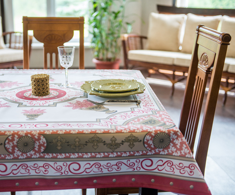 Скатерть 140x140 Blonder Home Rosetta розовая