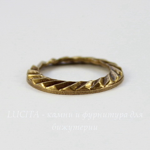 Винтажный декоративный элемент - коннектор Кольцо 18 мм (оксид латуни)