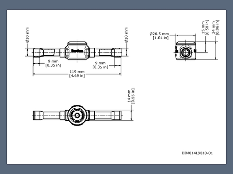 Danfoss 014L0192 SGP 10s N Cтекло cмотровое 10 мм ODFxODF