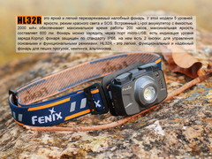 Налобный фонарь Fenix HL32Rg серый