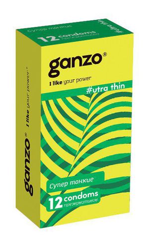 Ультратонкие презервативы Ganzo Ultra thin - 12 шт. - Ganzo Ganzo Ultra thin №12