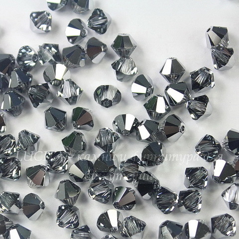 5328 Бусина - биконус Сваровски Crystal Light Chrome 6 мм, 5 штук