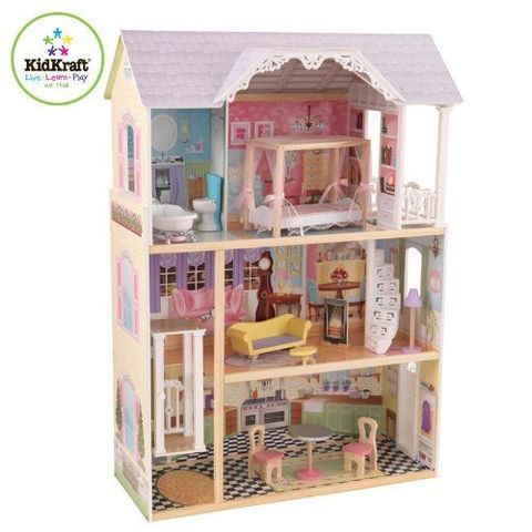 Трехэтажный дом из дерева для Барби "Кайли" (Kaylee, 65251) с мебелью 10 предметов