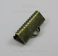 Концевик для лент 16 мм (цвет - античная бронза), 10 штук