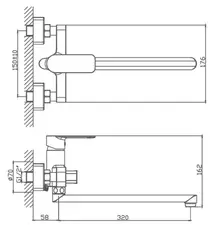 Смеситель для ванны HAIBA HB22617 хром