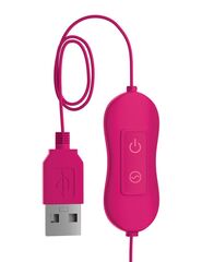 Розовая, рельефная, работающая от USB вибропуля Fun - 