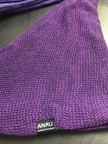 Треугольный шарф-косынка (меланж темно-фиолетовый)