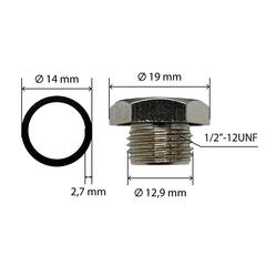 Пробка заливная/сливная шестигранная UNITED PARTS d12,9мм, 1/2