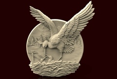 Силиконовый молд   Аист  (медальон)  № 0470