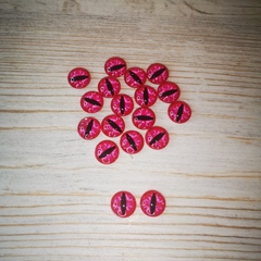 Глазки стеклянные круглые клеевые Розовые 14мм (2шт)