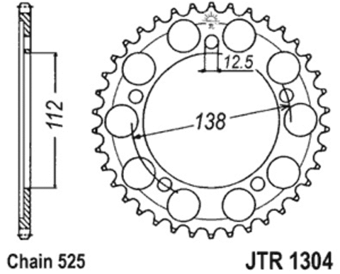 Звезда задняя JTR1304.43