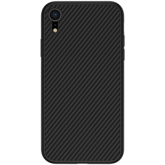 Чехол от Nillkin для смартфона iPhone XR, серия Synthetic Fiber (покрытие синтетический карбон)
