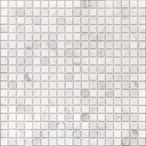 Мозаика LeeDo Caramelle: Pietrine - Dolomiti Bianco матовая 30,5x30,5х0,4 см (чип 15x15x4 мм)