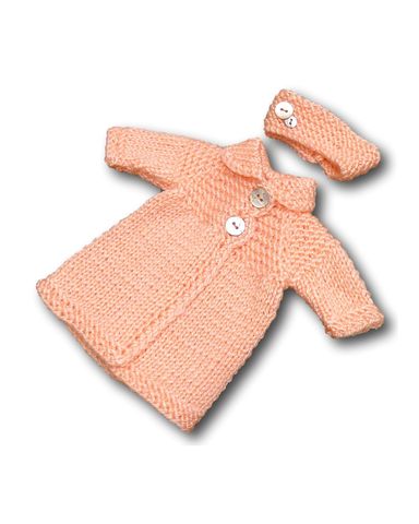 Вязаное пальто - Розовый. Одежда для кукол, пупсов и мягких игрушек.