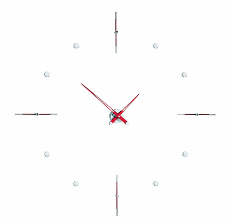 Часы Nomon Mixto i Red, хром/красный лак. D=110см