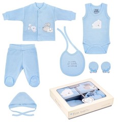 Набор одежды для детей FIMBABY 200077 от 0 до 6 мес. 7 предметов (р.68 синий цвет)