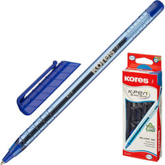 Ручка шариковая одноразовая Kores K1 синяя (толщина линии 0.5 мм)