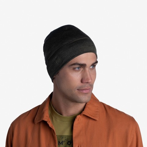 Тонкая шерстяная шапка Buff Hat Wool Iightweight Solid Bark фото 2