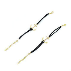 Купить Браслет с золотым якорем (черный) в Магазине тельняшек