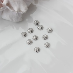 Шапочка для бусин 6 мм, родий, 10 шт, Р119