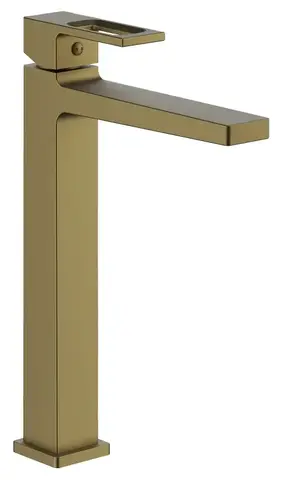 Смеситель для раковины высокий BELZ B11658-5 латунь, брашированное золото