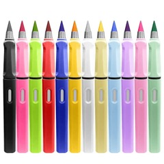 
          Вечные цветные карандаши с ластиком, 12 цветов, MC-Basir, незаканчивающийся и вечно пишущий разноцветный карандаш-ручка в разборном корпусе