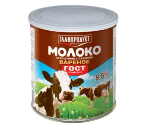 Сгущенное молоко Главпродукт вареное ГОСТ ж/б 380г, шт