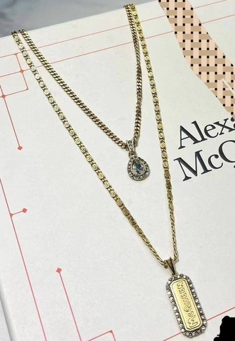 20536- Колье двухрядное Alexander McQueen с двумя подвесками