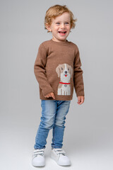 джемпер  для мальчика  КВ 30121/ш/темно-бежевый