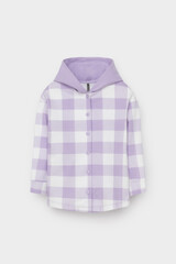 рубашка  для девочки  КР 302698-1/пастельно-лиловый,клетка виши к541
