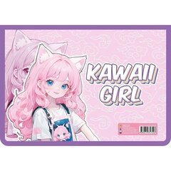 
          Папка 1 отделение, А4 325х230х55 мм, Пчелка, пластик, дизайн с одной стороны, молния сверху, "Девочка кошка"