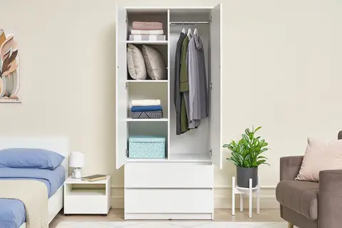 Шкаф 2-х створчатый ШК-03 Симпл белый