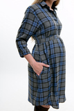 Платье для беременных 10922 серый/синий