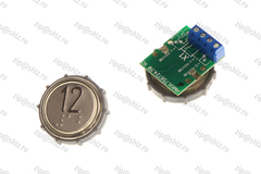 Кнопка (кнопочный модуль) ВКЛ13А-2-4ПБ "12 этаж", круглая, белая подсветка, с кодом Брайля