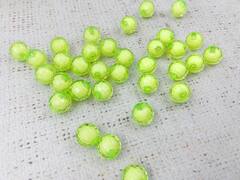 Бусины круглые пришивные акриловые, d 12 мм, салатовый