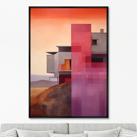 ArtNoMore - Репродукция картины на холсте Buildings, after sunset, No 2, 2024г.