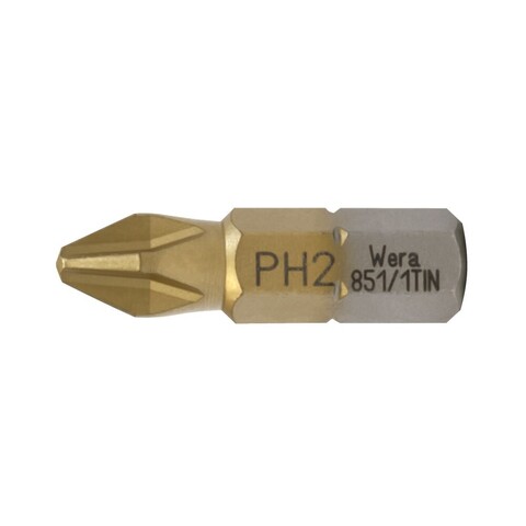 Бита PH2х 25мм (Титановая) Standard 851/1 ТiN Wera 05480172001