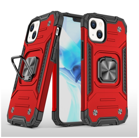 Противоударный чехол Strong Armour Case с кольцом для iPhone 14 Plus (Красный)